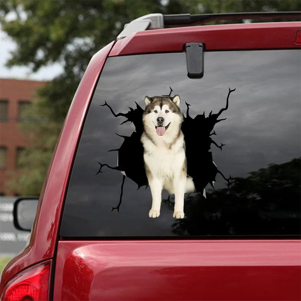 Alaska Crack Sticker Album Cuteness Overloaded Label Stickers Birthday Gift - Dog Lovers die-cut waterproof vinyl sticker decal