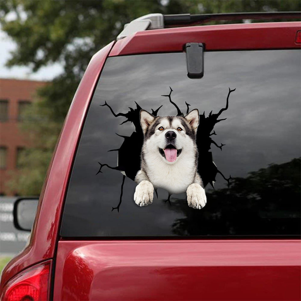 Alaska Crack Sticker Design Funny Gifs Face Stickers Easter Gifts - Dog Lovers die-cut waterproof vinyl sticker decal