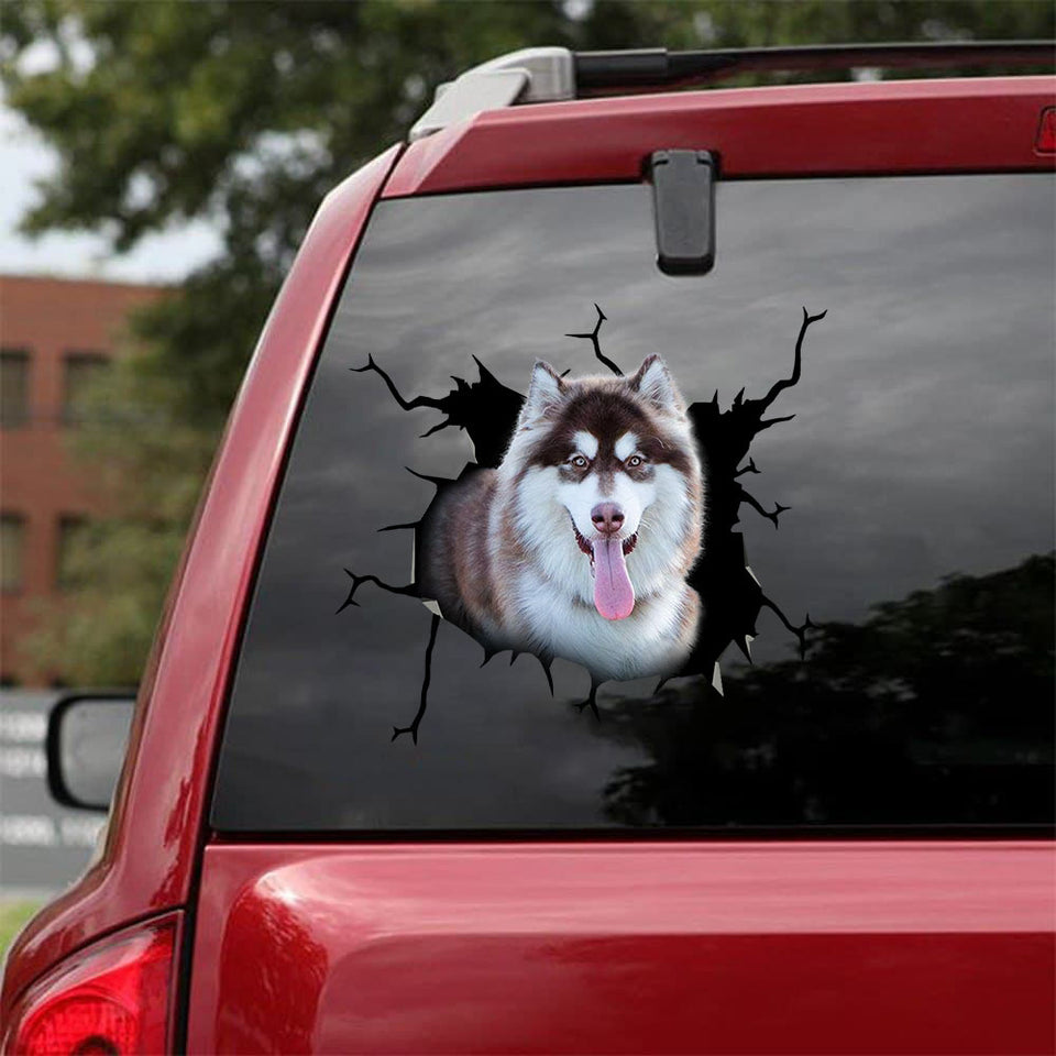 Alaska Crack Decal Ideas Funny Sticker Water Bottle Labels Birthday Ideas For Husband - Dog Lovers die-cut waterproof vinyl sticker decal