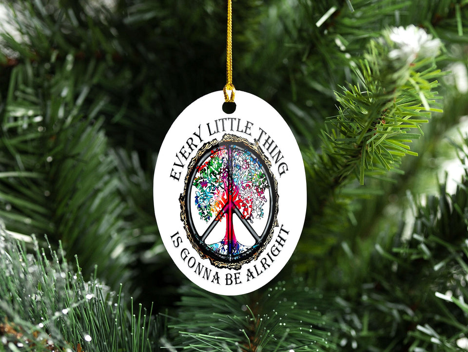 Hippie Tree, Every Little Thing Is Gonna Be Alright, Christmas Ornament, Christmas Gift