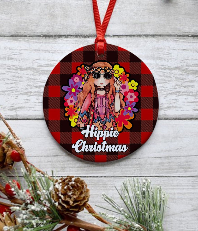 Hippie Girl Christmas, Christmas Ornament, Christmas Gift