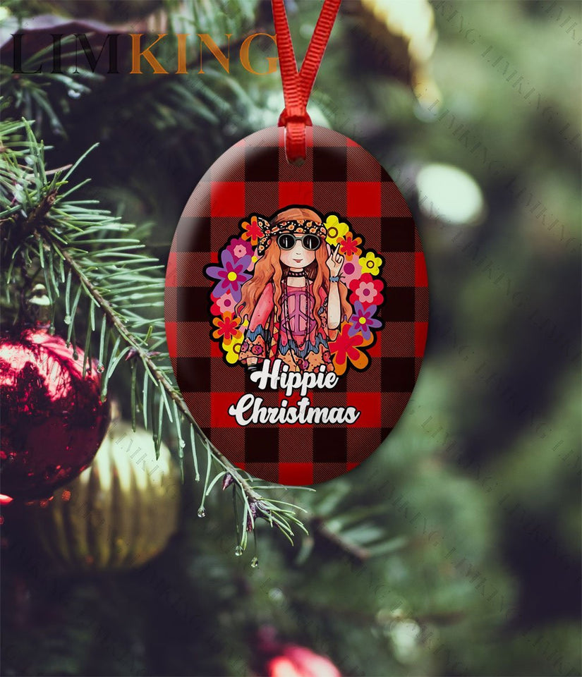 Hippie Girl Christmas, Christmas Ornament, Christmas Gift