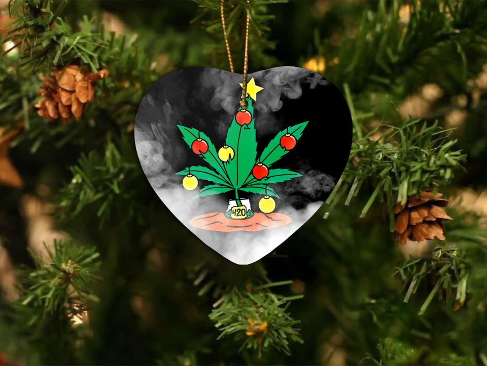 Cannabis Leaf Happy Holidaze Christmas, Christmas Ornament, Christmas Gift