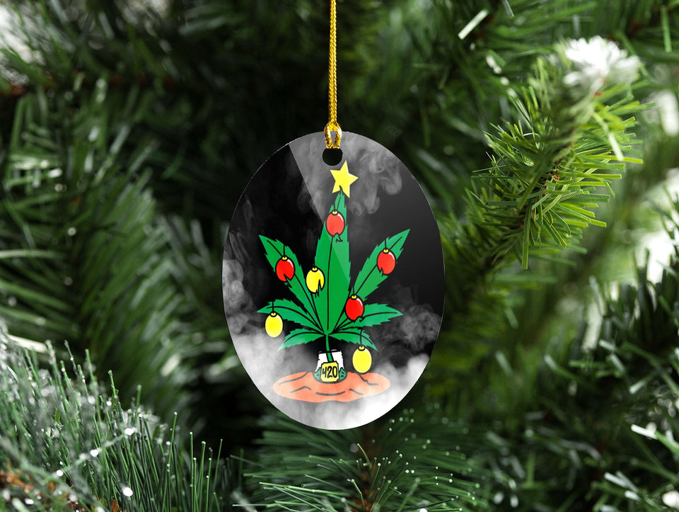 Cannabis Leaf Happy Holidaze Christmas, Christmas Ornament, Christmas Gift