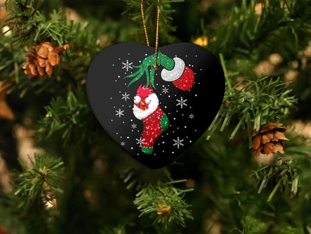 Grinch Hand, Rooster In Christmas Socks, Christmas Ornament, Christmas Gift