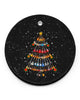 Guitar Xmas Tree Circle Ornament, Christmas Ornament, Christmas Gift