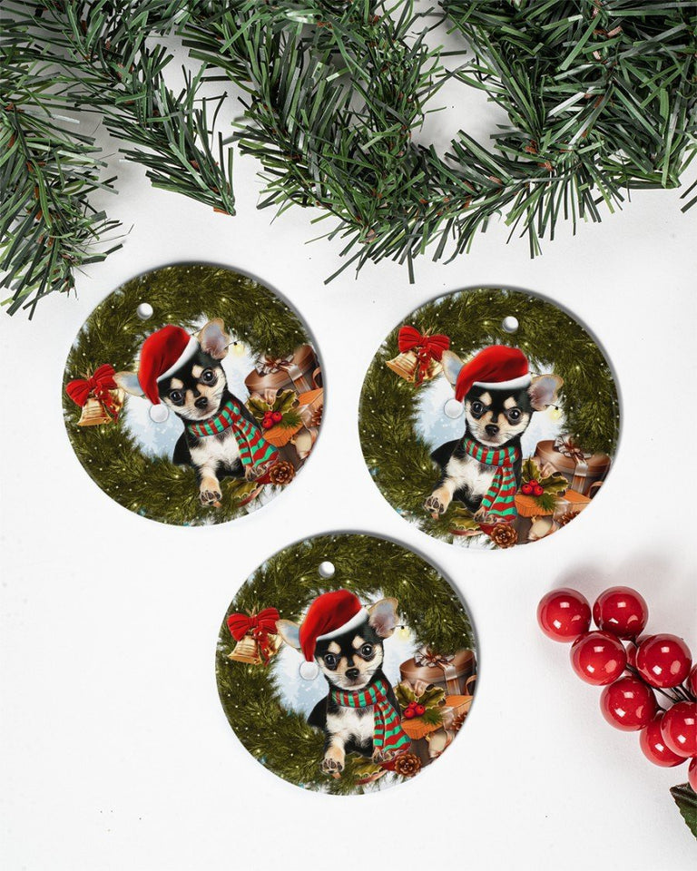 Chihuahua Ringbell Gift For You Circle Ornament, Christmas Ornament, Christmas Gift