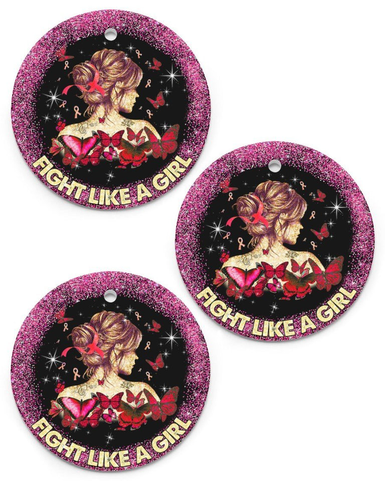 Fight Like A Girl Ornament Circle Ornament, Christmas Ornament, Christmas Gift