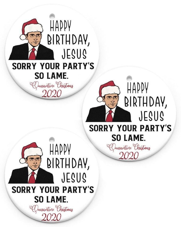 Happy Birthday Jesus Circle Ornament Circle Ornament, Christmas Ornament, Christmas Gift