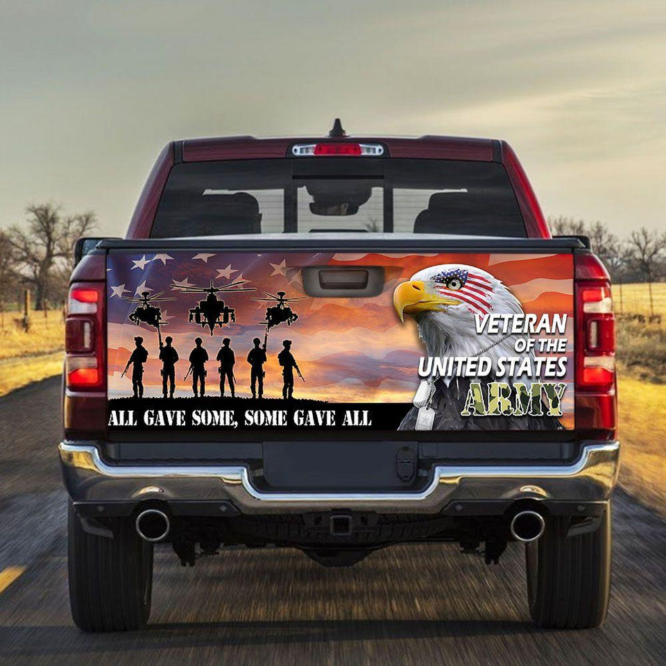 Veteran Of The United States Army truck Tailgate Decal Sticker Wrap Mother's Day Father's Day Wrap Decals For Trucks