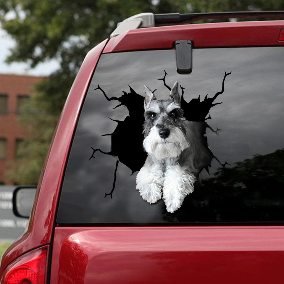 Giant Schnauzer Crack Sticker Pack Super Cute Custom Stickers Father's Day Gifts - Dog Lovers die-cut waterproof vinyl sticker decal