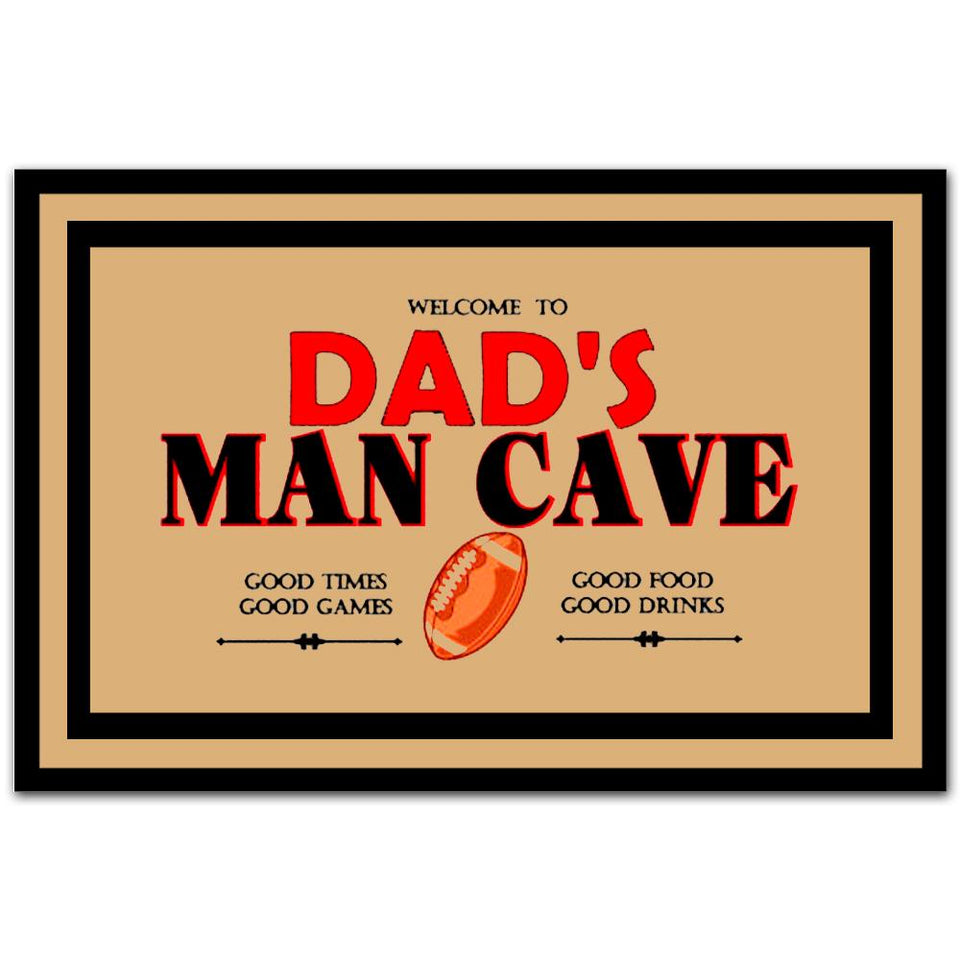 Dad's Man Cave Welcome Mat Housewarming Gift Home Decor Funny