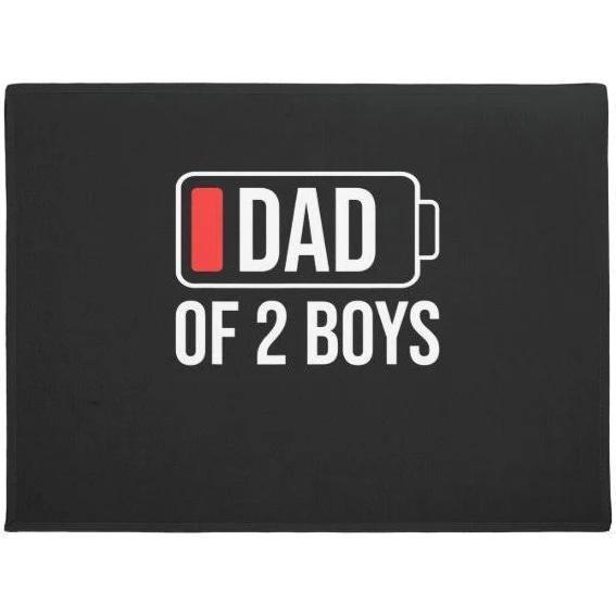 Father's Day Dad of 2 Boys Low Battery Funny Indoor Outdoor
