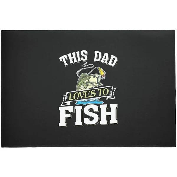 This Dad Loves Fishing Welcome Floor Rug Housewarming Gift Home