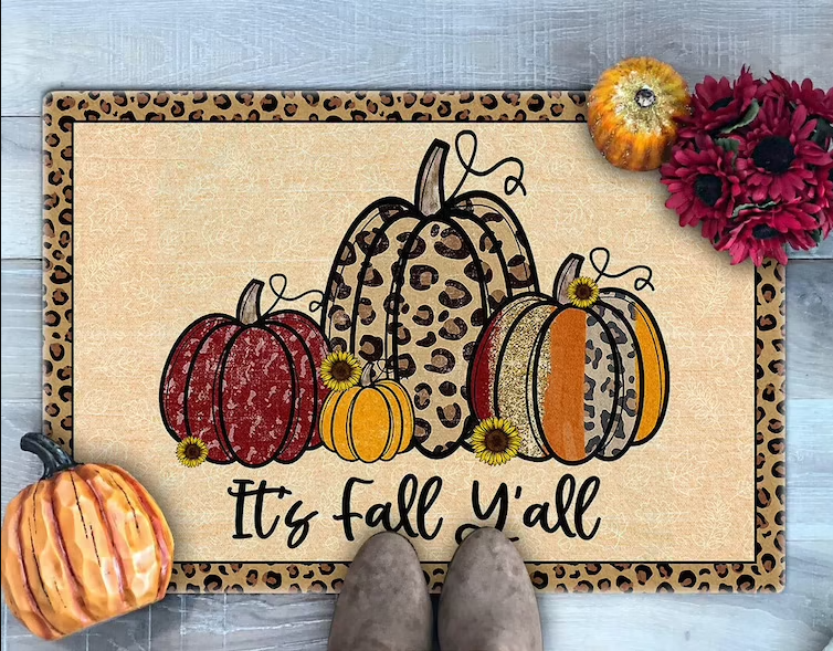 It's Fall Autumn Thanksgiving Y'all Indoor Outdoor Doormat Floor