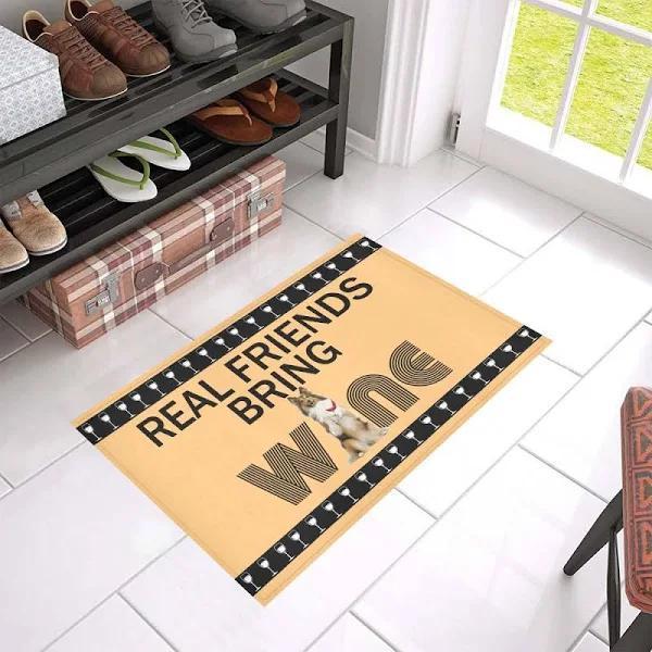 Sheltie Real Friends Welcome Mat Housewarming Gift Home Decor