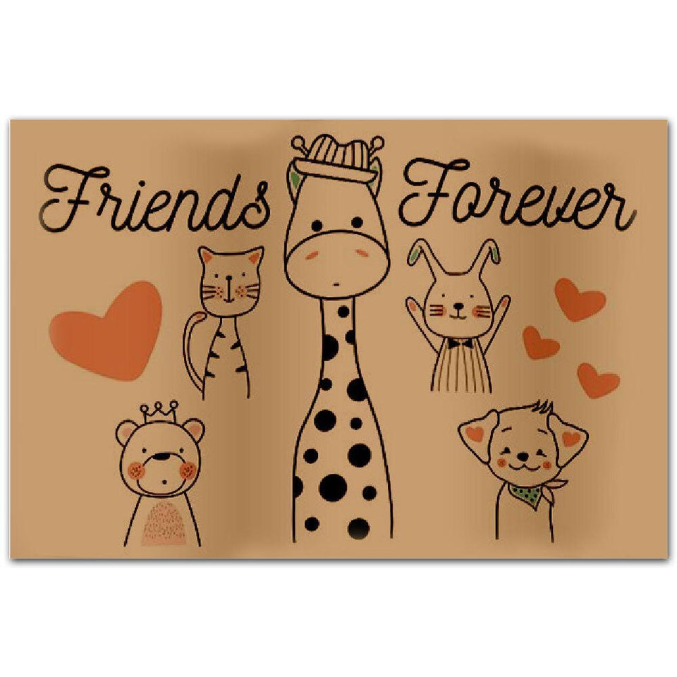 Animal Friends Forever Floor Rug Housewarming Gift Home Living
