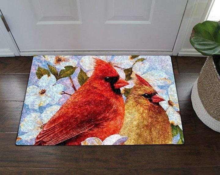 Memorial Cardinal Bird Couple Funny Indoor Outdoor Doormat Floor