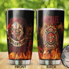 Camellia Personalized Volunteer Firefighter Bulldog Fire Honor Rescue Stainless Steel Tumbler - Double-Walled Insulation Thermal Cup With Lid Gift For Firefighter Firemen