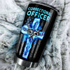Camellia Personalized American USA Glag Correctional Officer Stainless Steel Tumbler - Double-Walled Insulation Thermal Cup With Lid Gift For Police Officer Military 4th Of July