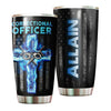 Camellia Personalized American USA Glag Correctional Officer Stainless Steel Tumbler - Double-Walled Insulation Thermal Cup With Lid Gift For Police Officer Military 4th Of July