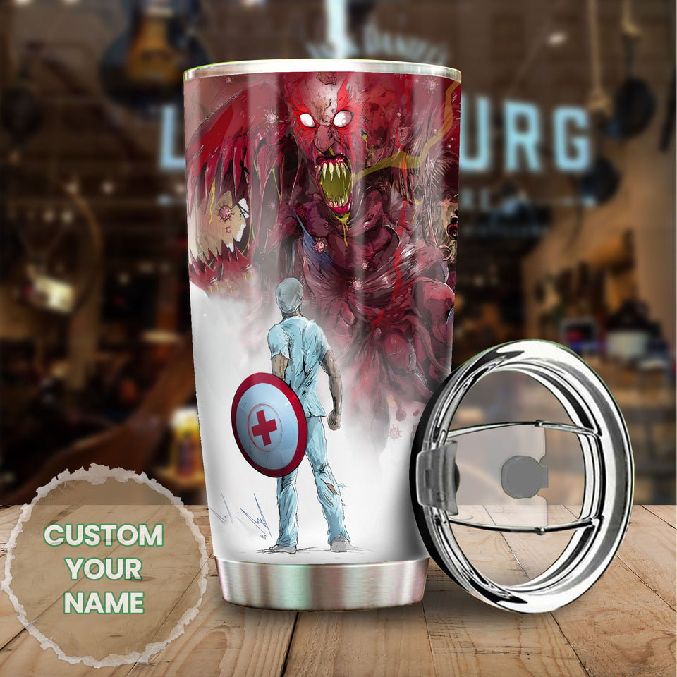 Personalized I Battle the Angel of Death Stainless Steel Tumbler - General Tumbler view #6
