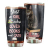 Personalized Girl Love Books and Cats Stainless Steel Tumbler - General insulated stainless steel tumbler drinkware preview
