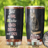 Personalized Girl Love Books and Cats Stainless Steel Tumbler - General Tumbler view #7