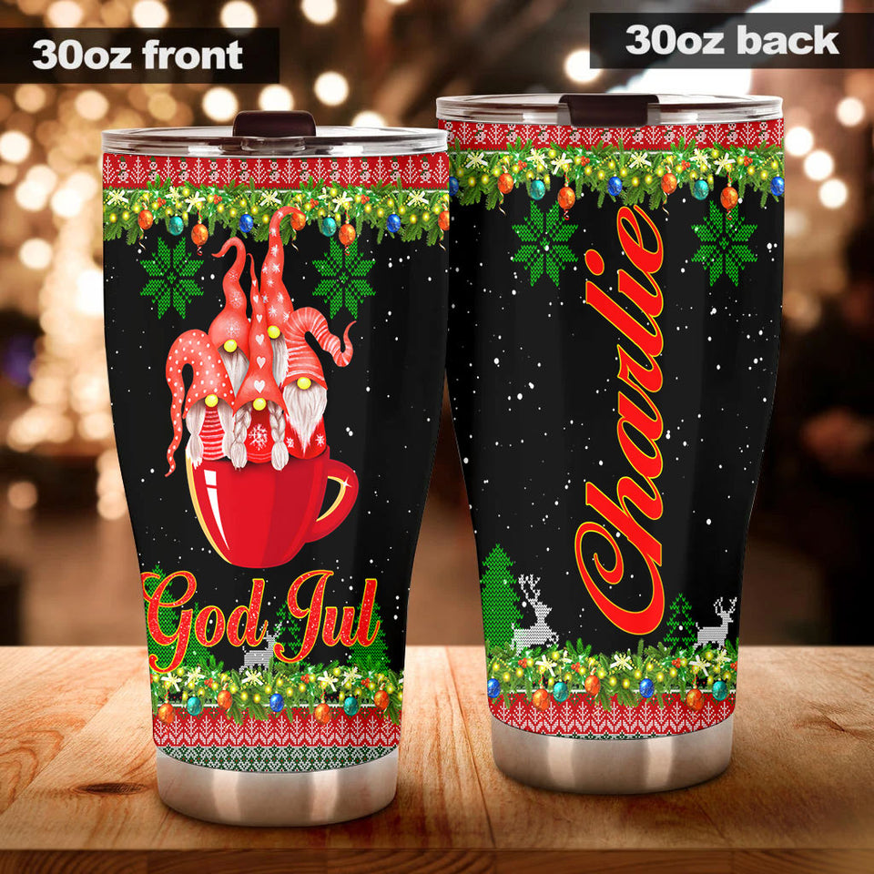 Personalized Christmas Trees Gnomes Stainless Steel Tumbler - General Tumbler view #4