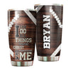 Camellia Personalized Football Can Do All Things Christ Strengthens Me Stainless Steel Tumbler - Double-Walled Insulation Thermal Cup With Lid Gift For Boy Football Player