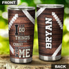 Camellia Personalized Football Can Do All Things Christ Strengthens Me Stainless Steel Tumbler - Double-Walled Insulation Thermal Cup With Lid Gift For Boy Football Player