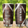 Camellia Personalized Football Can Do All Things Christ Strengthens Me Stainless Steel Tumbler - Double-Walled Insulation Thermal Cup With Lid Gift For Boy Football Player