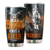 Camellia Personalized Old Biker Once A Biker Always A Biker Stainless Steel Tumbler - Double-Walled Insulation Travel Thermal Cup With Lid Gift For Biking Biker Dad Grandpa