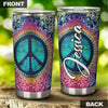 Camellia Personalized Colorful Peace Hippie Soul Graphics Stainless Steel Tumbler - Double-Walled Insulation Travel Thermal Cup With Lid Gift For Peace Lover Hipster Girl Boy
