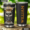 Camellia Personalized I'm The Psychotic Bearded Beast Viking Skull Stainless Steel Tumbler - Double-Walled Insulation Travel Thermal Cup With Lid Gift For Viking Lover