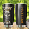 Camellia Personalized I'm The Psychotic Bearded Beast Viking Skull Stainless Steel Tumbler - Double-Walled Insulation Travel Thermal Cup With Lid Gift For Viking Lover