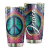Camellia Personalized Colorful Peace Hippie Soul Graphics Stainless Steel Tumbler - Double-Walled Insulation Travel Thermal Cup With Lid Gift For Peace Lover Hipster Girl Boy
