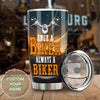 Camellia Personalized Old Biker Once A Biker Always A Biker Stainless Steel Tumbler - Double-Walled Insulation Travel Thermal Cup With Lid Gift For Biking Biker Dad Grandpa
