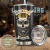 Camellia Personalized I'm The Psychotic Bearded Beast Viking Skull Stainless Steel Tumbler - Double-Walled Insulation Travel Thermal Cup With Lid Gift For Viking Lover