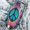 Camellia Personalized Colorful Peace Hippie Soul Graphics Stainless Steel Tumbler - Double-Walled Insulation Travel Thermal Cup With Lid Gift For Peace Lover Hipster Girl Boy
