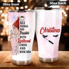 Camellia Personalized All Things Possible With Redhead Mascara Coffee Girl Stainless Steel Tumbler - Double-Walled Insulation Coffee Thermal Cup With Lid Gift For Girl