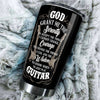 Camellia Personalized God Grant Me Wisdom To Play Guitar Stainless Steel Tumbler - Double-Walled Insulation Travel Thermal Cup With Lid Gift For Guitarist Bass Player