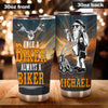 Camellia Personalized Old Biker Once A Biker Always A Biker Stainless Steel Tumbler - Double-Walled Insulation Travel Thermal Cup With Lid Gift For Biking Biker Dad Grandpa