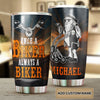 Camellia Personalized Old Biker Once A Biker Always A Biker Stainless Steel Tumbler - Double-Walled Insulation Travel Thermal Cup With Lid Gift For Biking Biker Dad Grandpa