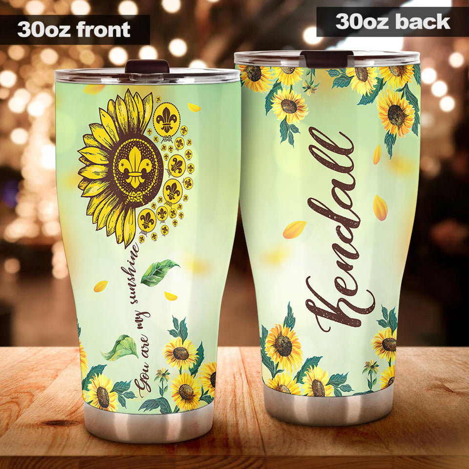 Camellia Personalized Sunflower Boyscouts American You Are My Sunshine Stainless Steel Tumbler - Double-Walled Insulation Travel Thermal Cup With Lid Gift For Boy Scouts Teenager