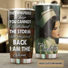 Personalized Nurse I Am the Storm Stainless Steel Tumbler - double-wall vacuum insulated coffee travel tumbler detail