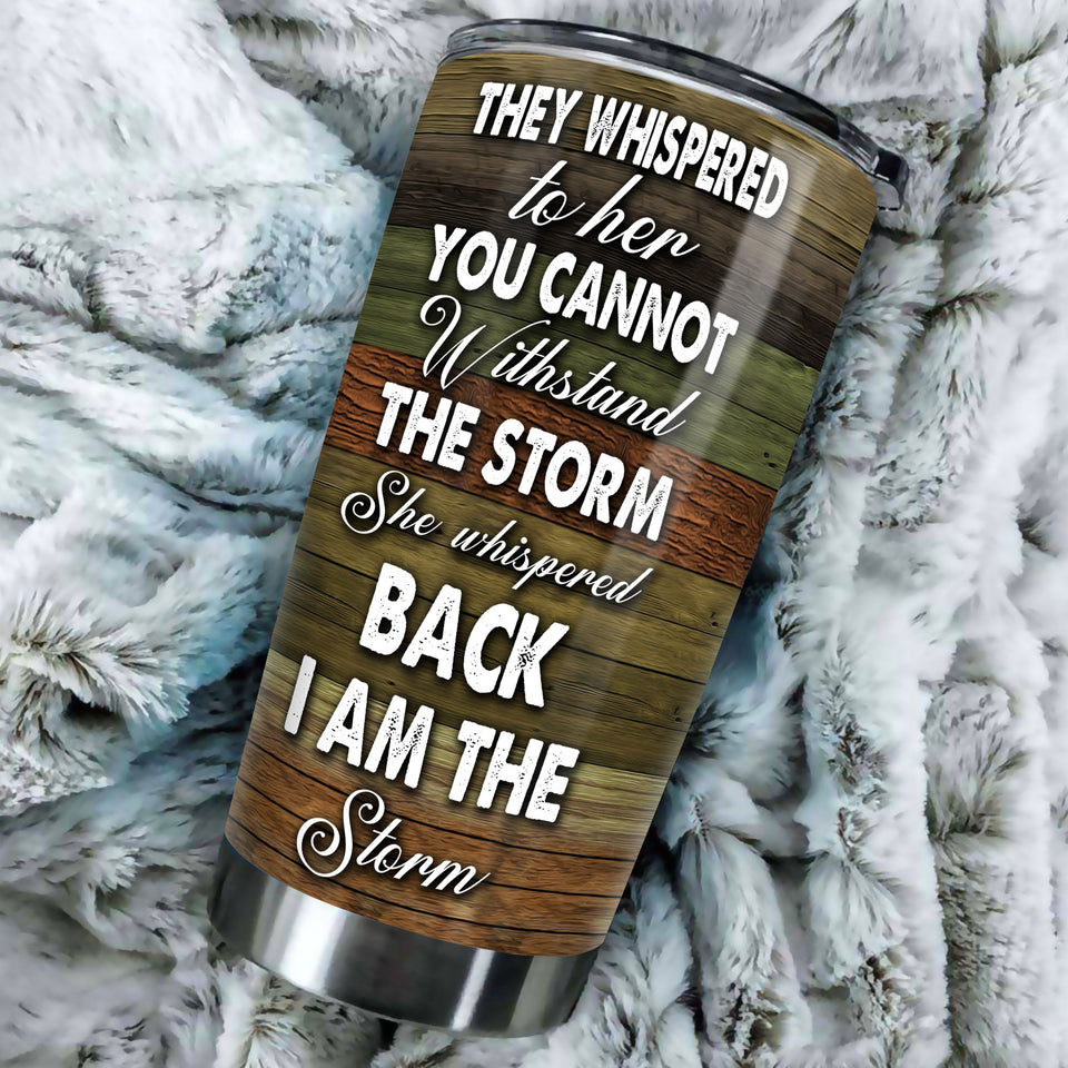 Personalized Nurse I Am the Storm Stainless Steel Tumbler - durable hot & cold beverage tumbler view #3