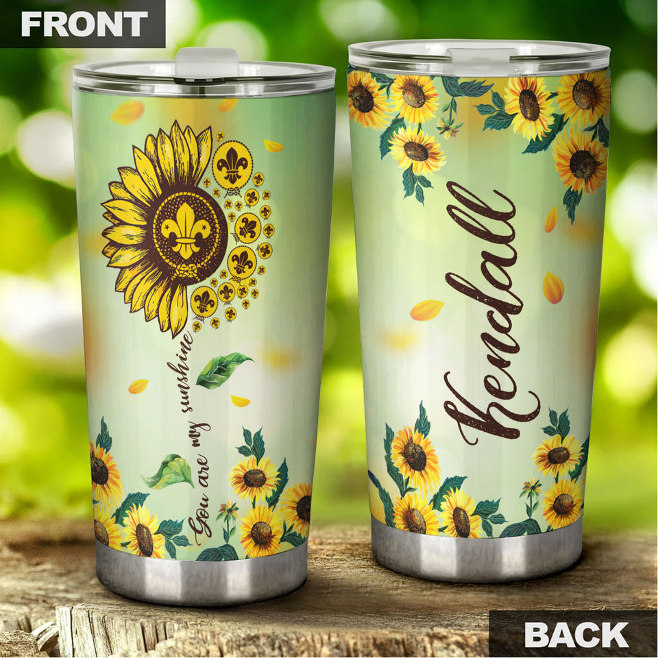 Camellia Personalized Sunflower Boyscouts American You Are My Sunshine Stainless Steel Tumbler - Double-Walled Insulation Travel Thermal Cup With Lid Gift For Boy Scouts Teenager