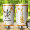 Camellia Personalized Oh Christmas Bee Honey Bee Stainless Steel Tumbler - Double-Walled Insulation Thermal Cup With Lid Gift For Christmas