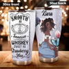 Camellia Personalized Afro Girl Country Music Smooth As Tennessee Strawberry Wine Stainless Steel Tumbler - Double-Walled Insulation Thermal Cup With Lid Gift For Girl Loves Whiskey